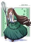  brown_hair dress hairband heterochromia kuri_youkan long_hair rozen_maiden solo suiseiseki very_long_hair whisk 