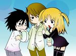  amane_misa chibi death_note l yagami_light 