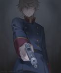  aiming aiming_at_viewer aldnoah.zero arm_at_side blonde_hair commentary_request covered_eyes crying gun hair_over_eyes handgun hidden_eyes holding holding_gun holding_weapon kanmuri_(hanyifan30338) long_sleeves male_focus military military_uniform pistol slaine_troyard solo streaming_tears tears uniform weapon 