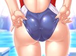  adjusting_clothes adjusting_swimsuit ass ass_focus blue_swimsuit blurry close-up competition_swimsuit depth_of_field fat_mons from_behind game_cg hands indoors kenka_ga_tsuyokute_cool_de_tsuyoki_no_furyou_kanojo_ga_yowai_boku_o_kabatte_yogosaremasu lane_line legs_apart maki_yahiro one-piece_swimsuit pinky_out pool poolside red_swimsuit shiny shiny_clothes skin_tight solo standing starting_block swimsuit swimsuit_pull tachibana_nagisa_(furyou_kanojo) water white_swimsuit 