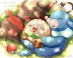  cuddling cute eyes_closed group ivan-jhang litten nap napping nintendo pok&eacute;mon popplio rowlet sleeping video_games 