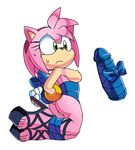  2016 amy_rose anthro bdsm bound breasts butt coolblue dildo disembodied_penis erection female gift hedgehog high_heels male mammal nipples penis ribbons sex_toy sonic_(series) sweat 