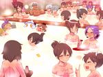  &gt;_&lt; 6+girls :3 =_= ahoge akagi_(kantai_collection) akizuki_(kantai_collection) alternate_hairstyle asashimo_(kantai_collection) bangs bath bathing black_hair blonde_hair blunt_bangs blush breast_envy breasts brown_eyes brown_hair character_request chikuma_(kantai_collection) closed_eyes commentary_request covered_eyes cup dark_skin double_bun enemy_aircraft_(kantai_collection) fangs fusou_(kantai_collection) graf_zeppelin_(kantai_collection) green_eyes green_hair grey_eyes grey_hair grin hair_between_eyes hair_bun hair_ornament hair_ribbon hair_up hands_together hiryuu_(kantai_collection) hiyou_(kantai_collection) horns index_finger_raised iowa_(kantai_collection) jun'you_(kantai_collection) kaga_(kantai_collection) kantai_collection kiyoshimo_(kantai_collection) kongou_(kantai_collection) large_breasts leaning_back multiple_girls musashi_(kantai_collection) nagato_(kantai_collection) northern_ocean_hime nose_blush open_mouth orange_eyes ponytail purple_eyes purple_hair ribbon sakazuki sako_(bosscoffee) shampoo_hat shimakaze_(kantai_collection) shinkaisei-kan side_ponytail sidelocks sitting sitting_on_head sitting_on_person smile souryuu_(kantai_collection) spiked_hair taihou_(kantai_collection) tokkuri tone_(kantai_collection) towel towel_on_head tray wet white_hair x3 yamashiro_(kantai_collection) yamato_(kantai_collection) yukikaze_(kantai_collection) yuudachi_(kantai_collection) 