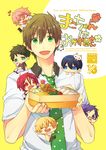  chibi food free! glasses hazuki_nagisa male_focus matsuoka_rin memeo_(candy_house) multiple_boys nanase_haruka_(free!) ryuugazaki_rei shigino_kisumi smile tachibana_makoto yamazaki_sousuke 