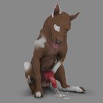  absurd_res animal_genitalia balls brown_fur bull_terrier canine crossgender cum cum_on_ground cumshot dog erection eyes_closed feral fur hi_res jazza_(kyvinna) knot male mammal masturbation open_mouth orgasm sheath simple_background solo tongue tongue_out virtyalfobo white_fur 