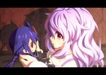  ankokuboshi_kurome bare_shoulders blush braid from_side long_hair mizunashi_(second_run) neptune_(series) purple_hair pururut smile solo stuffed_toy 