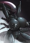  2016 alien alien_(franchise) anthro areola big_areola big_breasts black_body breasts don_ko erect_nipples female huge_breasts lips nipples not_furry nude pussy seductive solo voluptuous wide_hips xenomorph 
