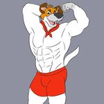  abs anthro biceps daddies: disney dodger doggy_(disambiguation) fur looking_at_viewer male simple_background smile unknown_artist white_fur 