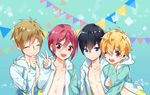  free! glasses hazuki_nagisa high_speed! male_focus matsuoka_rin multiple_boys nanase_haruka_(free!) tachibana_makoto younger 