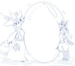  blowing bubble_gum delphox invalid_tag lucario nintendo pok&eacute;mon squish video_games 