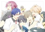  free! glasses hazuki_nagisa male_focus matsuoka_rin multiple_boys nanase_haruka_(free!) ryuugazaki_rei tachibana_makoto 