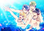  free! glasses hazuki_nagisa male_focus multiple_boys nanase_haruka_(free!) ryuugazaki_rei tachibana_makoto topless 