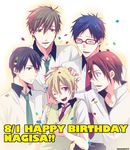  free! glasses hazuki_nagisa male_focus matsuoka_rin multiple_boys nanase_haruka_(free!) ryuugazaki_rei tachibana_makoto 