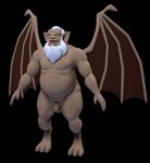  3d_(artwork) beard belly digital_media_(artwork) disney facial_hair gargoyles hudson long_beard male mature_male penis solo suce wings 