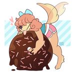  &lt;3 anthro canine clothed clothing doughnut female food mammal open_mouth rosie_(sorimori) simple_background solo sorimori tailwag tongue tongue_out 