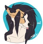  anthro canine dotsfa female half-closed_eyes looking_at_viewer mammal simple_background solo tongue tongue_out wolf 
