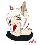  alpha_channel anthro canine dotsfa female forked_tongue hair half-closed_eyes looking_at_viewer mammal simple_background solo tongue tongue_out transparent_background white_hair 