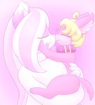  2016 age_difference anthro blonde_hair cat clothing collar cub ear_piercing feline female fur hair lamia_(character) lamiaaaa mammal miu_(stretchycubs) nuzzling piercing pink_fur pink_hair size_difference striped_hair sweater white_fur white_hair white_markings young 