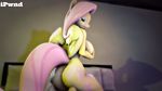  3d_(artwork) bed bedding big_breasts big_butt breasts building butt cutie_mark digital_media_(artwork) equine fluttershy_(mlp) friendship_is_magic hand_on_breast horse house ipwnd mammal my_little_pony pegasus pillow pony source_filmmaker wall wings 