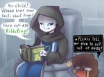  book chair clothing dialogue froggit protagonist_(undertale) robe sans_(undertale) switchtale thegreatrouge undertale video_games 