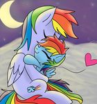  &lt;3 blue_feathers blue_fur cutie_mark daughter duo equine father father_and_daughter feathered_wings feathers female feral friendship_is_magic fur hair horse male mammal multicolored_hair my_little_pony parent pegasus pony rainbow_dad_(mlp) rainbow_dash_(mlp) rainbow_hair wings young yourfavoritelove_(artist) 