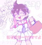  animal_ears bad_id bad_twitter_id bag boots brown_hair cat_ears glasses hair_ribbon hashimoto_nyaa idol long_hair low_twintails matsuno_matsuyo miio_(310kjk) multiple_girls osomatsu-kun osomatsu-san ribbon school_uniform shoulder_bag smile twintails younger yowai_totoko 