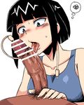  1girl black_eyes black_hair boku_no_hero_academia fellatio handjob hetero jirou_kyouka kitsune-tsuki_(getter) licking open_mouth oral penis plug pubic_hair short_hair sketch solo_focus spoken_squiggle squiggle sweat tongue tongue_out urethral_insertion 