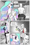  2016 anon comic cutie_mark dialogue english_text equine eyes_closed feathered_wings feathers female feral friendship_is_magic fur hair hi_res horn human male mammal multicolored_hair my_little_pony open_mouth pencils_(artist) princess_celestia_(mlp) purple_eyes text tongue video_games white_feathers white_fur winged_unicorn wings 