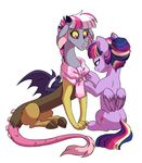  2016 daughter draconequus duo equine female friendship_is_magic horn lopoddity mammal mother mother_and_daughter my_little_pony pandora_(lopoddity) parent scarf tongue tongue_out twilight_sparkle_(mlp) winged_unicorn wings 