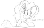  2016 earth_pony english_text equine female feral friendship_is_magic hair horse inner_ear_fluff mammal monochrome my_little_pony pinkie_pie_(mlp) pony reiduran simple_background solo text white_background 