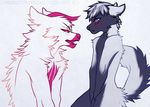  angiewolf anthro blue_eyes blush canine cotton_candy_(angiewolf) danny_husky fur grey_fur hair horn looking_down mammal markings multicolored_fur open_mouth pink_fur pink_nose text two_tone_fur white_fur yellow_eyes 