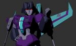  1girl 3d andypurro armor blender_(medium) colored_skin decepticon grey_skin hand_on_own_hip helmet humanoid_robot mechanical_wings red_eyes robot robot_girl shoulder_armor slipstream_(transformers) solo transformers wings 