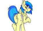  2016 animated blue_hair butt cutie_mark equine fan_character female feral fur hair hooves looking_at_viewer mammal multicolored_hair my_little_pony pegasus pussy ralekarts rear_view silvia_windmane simple_background smile solo two_tone_hair white_background wings 