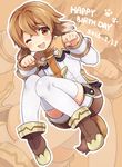  animal_ears bad_id bad_pixiv_id birthday blush brown_eyes brown_hair dog_ears dog_tail dogboy full_body hair_between_eyes happy_birthday male_focus one_eye_closed open_mouth paw_pose pop-up_story shorts solo st._feles_gakuen_uniform tail thighhighs utsunomiya_hetaru white_legwear yuuri_lessen 