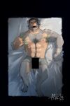 2021 abs anthro bandage bandaged_arm bed biceps bite_mark_on_arm blood bodily_fluids body_size_growth canid canine censor_bar censored censored_genitalia censored_penis clenching_sheets clothing drooling forced forced_transformation fur furniture grey_body grey_fur hi_res human human_to_anthro izayoi_16 lying lying_on_bed male mammal mid_transformation muscular muscular_anthro muscular_male on_back on_bed pecs pubes quads saliva saliva_string shirt signature size_transformation solo species_transformation tears topwear torn_clothing transformation tugging_clothing underwear were werecanid werecanine werewolf