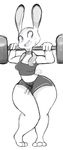  big_breasts breasts buckteeth disney exercise female imago_ic judy_hopps lagomorph long_ears mammal purple_eyes rabbit solo sweat teeth weightlifting wide_hips workout zootopia 