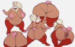2023 anthro anus areola big_breasts big_butt breasts brown_body brown_fur buckteeth butt butt_focus capybara caviid clothing coco_(tazzanite) collar colored_sketch eyes_closed female footwear fur gloves_(marking) hair hi_res huge_breasts huge_butt innie_pussy legwear low-angle_view mammal markings multiple_angles navel nipples nokemop obese obese_female overweight overweight_female pink_areola pink_body pink_fur pink_inner_ear pink_nipples ponytail puffy_anus red_clothing red_legwear red_thigh_highs rodent short_tail simple_background sketch socks solo spread_anus spread_butt spreading standing tail teeth thigh_highs toeless_footwear toeless_socks white_background white_body white_fur white_hair