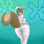  anthro butt clothed clothing female fur hi_res mammal nickelodeon nukenugget rodent sandy_cheeks solo spongebob_squarepants squirrel 