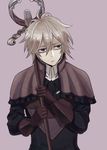  black_eyes deere_(fire_emblem_if) fire_emblem fire_emblem_if gloves grey_hair male_focus mocora_nt pink_background simple_background solo staff 