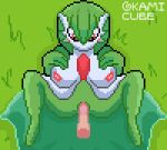 animated anthro big_breasts bodily_fluids bouncing_breasts breasts cum cum_on_face cumshot digital_media_(artwork) duo ejaculation female gardevoir generation_3_pokemon genital_fluids genitals green_body interspecies male male/female nintendo okamicube penis pixel_(artwork) pixel_animation pokemon pokemon_(species) pokephilia pussy red_eyes