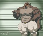 2023 abs anthro artist_name belt big_muscles bottomwear brown_body brown_fur canid canine canis clothed clothing digital_media_(artwork) dreamworks fur hi_res male mammal mr._wolf_(the_bad_guys) multicolored_body multicolored_fur muscular muscular_anthro muscular_male navel nipples pants pecs solo the_bad_guys topless two_tone_body two_tone_fur vein veiny_muscles wolf xxsparcoxx yellow_eyes