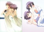  absurdres bare_shoulders blu-ray_cover book breasts cover dress dual_persona expressionless girl_on_top glasses hands_on_another's_shoulders highres holding holding_book looking_at_viewer lying multiple_girls nagato_yuki nagato_yuki-chan_no_shoushitsu no_bra official_art on_back open_mouth purple_hair scan see-through_silhouette short_hair sideboob simple_background sleeveless sleeveless_dress small_breasts sundress suzumiya_haruhi_no_shoushitsu suzumiya_haruhi_no_yuuutsu 