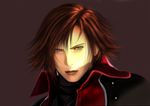  blue_eyes bust crisis_core_final_fantasy_vii earring final_fantasy final_fantasy_vii genesis_rhapsodos jacket looking_at_viewer male_focus red_hair red_jacket simple_background solo 