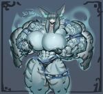 4_arms 4_eyes absurd_res anthro big_breasts big_muscles breasts canid canine clothing covering covering_breasts female fox fur grey_body grey_fur grey_hair hair hi_res huge_breasts huge_muscles huge_thighs hyper hyper_muscles long_ears long_hair mammal meggu_(megguado) megguado multi_arm multi_eye multi_limb muscular muscular_anthro muscular_arms muscular_female muscular_legs muscular_thighs solo thick_thighs torn_clothing vein veiny_muscles