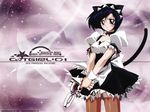  1girl animal_ears cat_ears cat_tail catgirl gun maid sanada solo tail ufo_princess_valkyrie weapon 