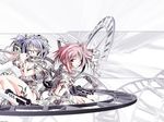  clock flute glasses metsuki_ganka paper pink_hair purple_hair tattoo vidal 