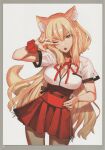  1girl absurdres animal_ear_fluff animal_ears breasts fate/extra fate/extra_ccc fate/extra_ccc_fox_tail fate/grand_order fate_(series) fox_ears fox_girl fox_tail highres large_breasts long_hair official_art orange_hair suzuka_gozen_(fate) tail takenoko_seijin 