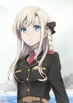  blonde_hair blue_eyes braid high_school_fleet highres kem_kem long_hair military military_uniform single_braid solo uniform wilhelmina_braunschweig_ingenohl_friedeburg 