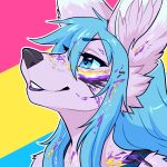  absurd_res andromorph anthro ariverofstars bodypaint face_paint hi_res icon intersex lgbt_pride male pride_color_background pride_colors pride_paint simple_background solo 