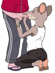  anthro balls bojack_horseman brown_fur butt clothed clothing digital_media_(artwork) duo erection eyes_closed feet fellatio female fur human human_on_anthro interspecies kitsona kneeling male male/female mammal mia_mckibben open_mouth oral penis rear_view rodent sex simple_background sucking todd_chavez tongue watch 